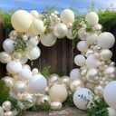White Balloon Arch Kit Double Stuffed Ivory Beige Balloon Garland Blush Cream White Pearl Balloons for Baptism Baby Shower Birthday Bridal Shower Wedding Bachelorette Anniversary Party Decor