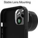 17mm Thread Phone Case for iPhone, Mount for All Wide Angle, Macro, Telephoto, Fisheye Lens with 17mm Thread (iPhone 15) Black