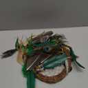 Dream Catcher Native American Boho Dreamcatcher Rattan Wall Decor, Handmade Natural Peacock Feathers Green Colorful Beaded Hanging Oranment Indian Decor for Girls Bedroom (Green Peacock Feather)