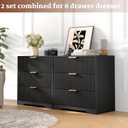 Furnulem 26" Fluted Black Night Stand, Wide 3 Drawer Nightstand for Bedroom, 1 pcs