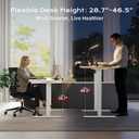 Huuger Electric Standing Desk with Power Outlets and USB-C Port, 47 X 24 Inch Height Adjustable Desk, Sit Stand Desk for Home Office, Computer & Gaming Desk with 4 Presets, Stable Steel Frame, Marple, 47.2 x 23.6 inch