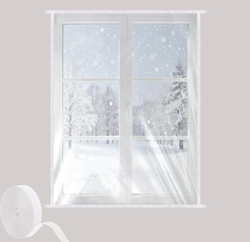Window Insulation Kit - 47” x 63” Transparent Plastic Window Cover for Winter, Film 300㎛ Thickness Reusable Window wrap with Double-Sided Tape for Winter Keeping Warm