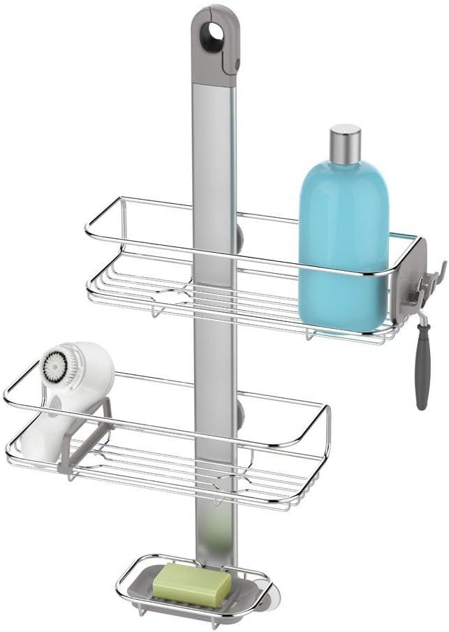 simplehuman Adjustable Shower Caddy, Stainless Steel and Anodized Aluminum