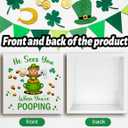St. Patricks Day Decor Funny He Sees You When You Re Pooping Bathroom Wooden Box Sign,for Bathroom Shelf Washroom Toilet Restroom Shelves Decor 5 x 5 Inches