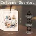 Fall Pumpkin Car Air Freshener 4 Pcs, Watercolor Floral Scented Hanging Decor for Women, Vehicles Home Office, Autumn Harvest Mirror Accessory Gift
