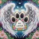 5D Special Shape Diamond Painting Kits For Adults Beginners, Angel Wings Diamond Art Kits ,DIY Crystal Rhinestones Diamond Painting With Diamond Gem Art And Crafts , Home Wall Decor 12 x12 Inch