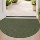 Dirt Trapper Door Mat 24" x 36", Non-Slip, Half Circle, Green