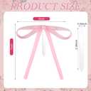 2 x Teenyyou 12 Pcs Pink Bow Ribbon Cake Toppers 5 x 7 Inches Satin Bowknot Cake Toppers Coquette Birthday Party Decorations for Wedding Bridal Baby Shower Bachelorette Party Supplies