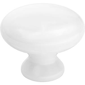30 Pack Cabinet Knobs, Plastic Round Drawer Knobs, White Single Hole Kitchen Drawer Dresser Hardware