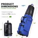 uniHimal Golf Travel Bag with Hard Case Top, 1680D Heavy Duty Oxford Golf Club Travel Bags for Airlines with Wheels Easy to Maneuver (Blue)