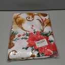 SASTYBALE Christmas Tablecloth Rectangle, Jacquard Fabric Christmas Table Cloth with Poinsettia Flowers, Spillproof Table Cover for Winter Holiday Dinner Decor (Rectangle, 60" x 84")