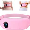 Portable Cordless Menstrual Heating Pad with 6 Heat Levels and 6 Massage Modes, Heating Pad for Period Cramps, 3s Fast Heating Gift for Women and Girl(Pink)