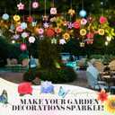 Colingmill 60 Pcs Spring Ornaments for Tree 3.15'' Wooden Flower Butterfly Sunflower Ornaments Spring Summer Wood Hanging Tree Decoration for Birthday Wedding Baby Shower Party Decoration