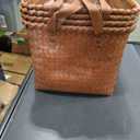 SKY-TOUCH 4pack Rectangular Rattan Storage Basket with Handle,Strong and Durable Hand-Woven Rattan Basket for Organizing, Storage and Organizer Baskets, Large, Coffee Color