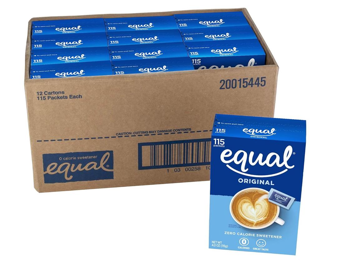 EQUAL 0 Calorie Sweetener, Aspartame and Acesulfame-K Sweetener Packets, Zero Calorie Sugar Alternative, Erythritol Free, 115 Ct (Pack of 12),  No BB Date