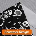 Halloween Goth Skeleton Shower Curtain 72x72 Inch Gothic Skull Shower Curtains for Bathroom with Hooks Halloween Bathroom Home Bath Decor Waterproof Fabric