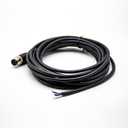 Elecbee M12 Connector A Code Single Male Head Straight Aviation Plug Electrical Cable (4 Pin 5M/16.4ft Cable)