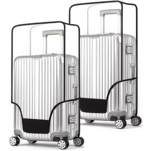 T Tersely 2 Pack Clear PVC Suitcase Cover Protectors 20/24/26/28/30 Inch Suitcase Baggage Covers - Waterproof Dustproof and Anti-Scratch 20-30 Inch Luggage Cover (2 Pack 20/22inch)