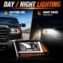 Fit 2009-2018 Dodge Ram 1500 2500 Headlights w/LED DRL
