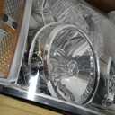 Headlights Assembly for 2007-2014 GMC Yukon SLE SLT Denali Yukon XL 1500 2500,Headlamp Assembly DENALI Style Chrome+Amber Halogen OE Replacement, RK-HL-YK031