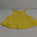 Women Y2k Graduation Mini Dress Ruffle Hem Lace Short Dress Flowy A Line Tie Back Dresses Teen Girl Party Clubwear, Yellow, Small