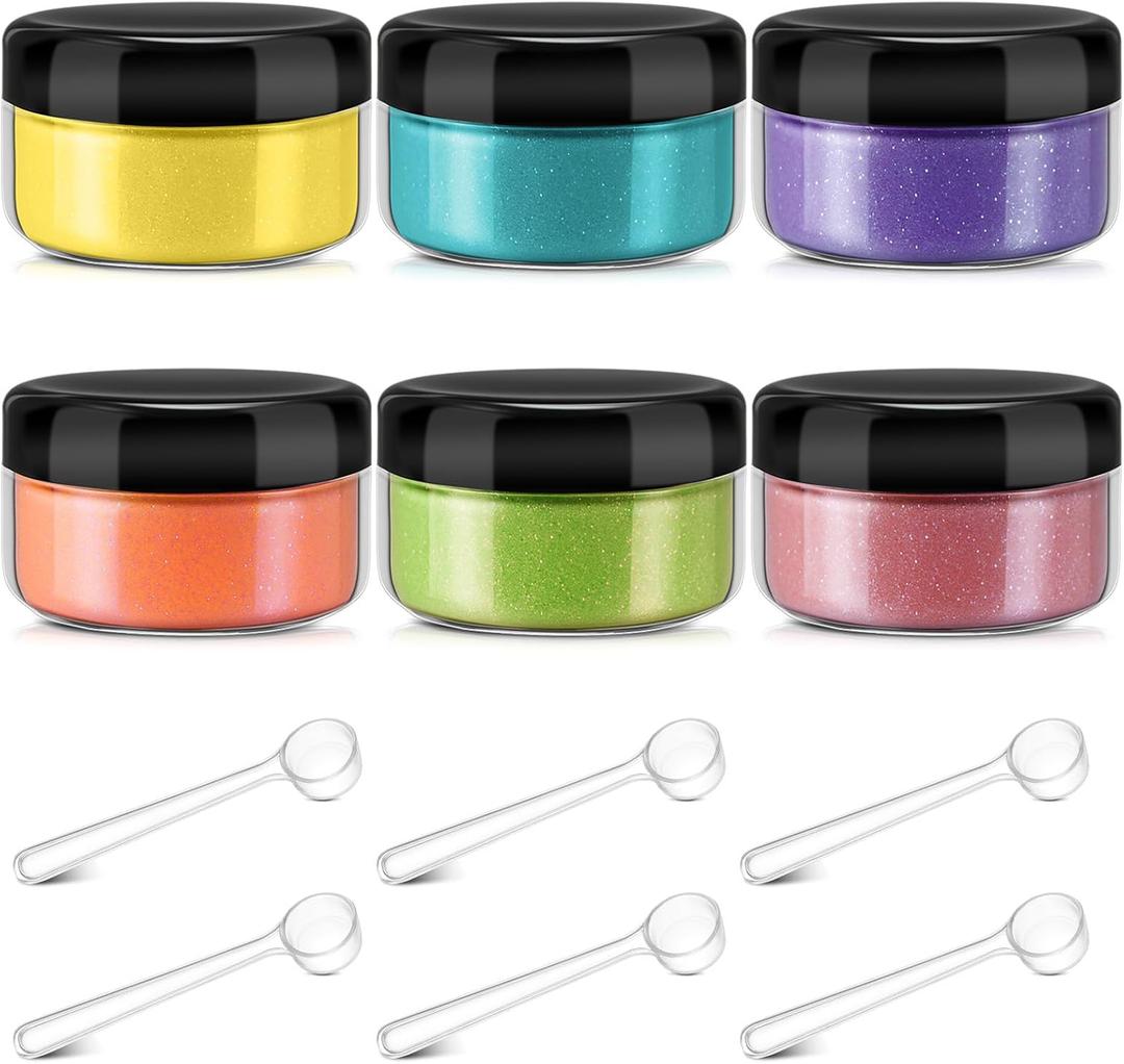 Heigble 6 Pcs 0.5 Ounce Glitter Embossing Powder Set for DIY Crafts Greeting Cards Making Scrapbooking Wedding Invitations (Bright Color)