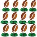 12Pcs Football Honeycomb Party Decorations, Rugby Football Centerpieces for Table Honeycomb Football Themed Party Decors Sports Birthday Party Decors, Football Decorations for Home Party Supplies