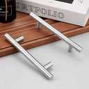 Probrico 10 Pack Euro Style T Bar Cabinet Pulls Stainless Steel Kitchen Handles Dresser Handles Brushed Nickel 3-3/4 Hole Center,6 Inch Overall Length