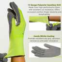 ANDANDA Work Gloves Strong Grip Fluorescein Cut Resistant single dipped Work Gloves (Small)