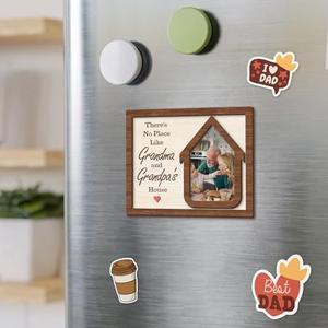 GIFTELIX Magnetic Picture Frames - Mother's day Father's day Gift for Grandparents - GRANDMA & GRANDPA'S HOUSE - Unique Magnet Photo Frame For Women, Men - Magnetic Frames for Refrigerator, Locker