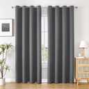 ChrisDowa Blackout Curtains 80 inches Long for Bedroom - 2 Panels Set Grommet Thermal Insulated Room Darkening Curtains for Living Room (Grey, 52 x 80 Inch)