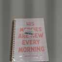 Pink Plaid Christian Spiral Notebook 5.5x8.3, His Mercies are New Every Morning Bible Journaling, Religious Prayer Journal for Woman, Church Notes Notebook, Scripture Journal