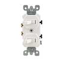 Leviton 15 Amp, 120/277 Volt, Duplex Style Single-Pole/Single-Pole Combination Switch, 5224-2W, White