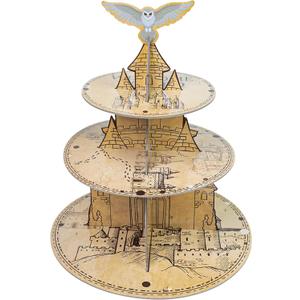 3-Tier Magical Cupcake Stand - Wizard Birthday & Halloween Party Cake Stand - Round