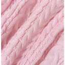 GORGLITTER Women's Cable Knit Chunky Sweater V Neck Long Sleeve Cozy Pullover Jumper Top Pink XX-Large