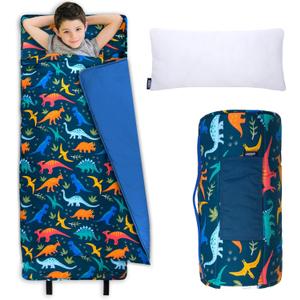 Wildkin Nap Mat with Pillow and Blanket, Preschool Rest Mat
Removable pillow, 50 x 20 in mat plus 40 x 31 in blanket, machine washable mat, ages 3-7 — preschool ready