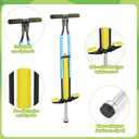 Leitee 2 Pcs Pogo Stick, Suitable for 80-160 Lbs, Soft Foam Jump Stick, Easy Grip Handles, for Beginners Teens Adults Outdoor Exercise Body Balance Keep Healthy(Blue, Green), 11 x 39 inch