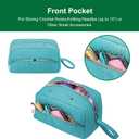 KarSyon Crochet Yarn Bag Knitting Bag Storage for Crocheting Accessories Crochet Hook Case Organizer Gift for Crochet Lovers (Teal), K3201