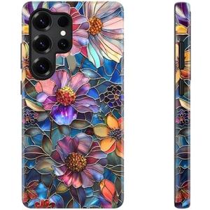 DEENAKIN for Samsung Galaxy S25 Ultra Case Cute,Aesthetic Vintage Vibrant Purple Wildflwers Girly Shell,Compatible with Magsafe,Trendy Unique Retro Protective Slim Silicone Phone Cover for Women Girls