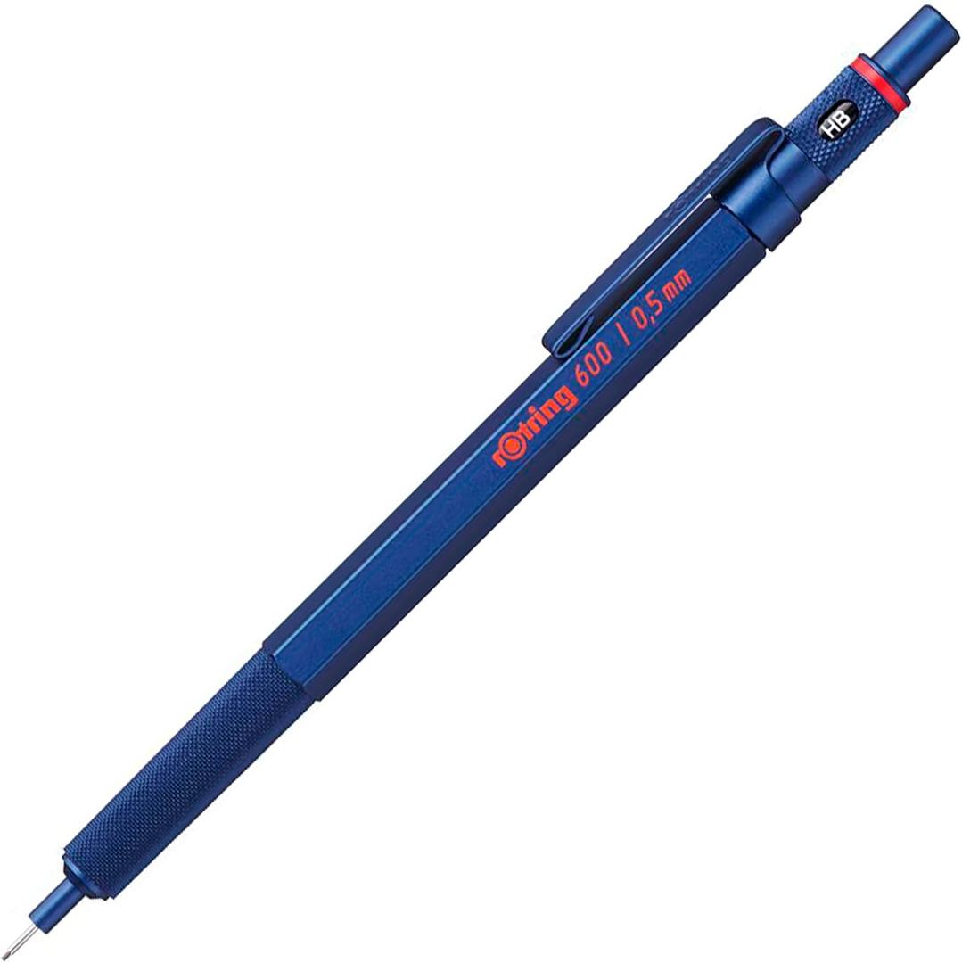 Rotring 600 Mechanical Pencil 0.5 mm Blue Full-Metal Pencil Body Hexagonal Drafting Stocking Stuffer Holiday Gifts for College Students Christmas Gifts for Teachers