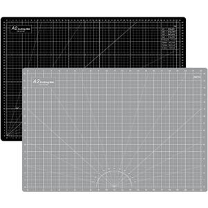 HEADLEY TOOLS 18" x 24" Thickened Self Healing Cutting Mat, A2 Rotary Cutting Sewing Mat for Crafts, Double Sided 5-Ply Table Cutting Board for Fabric Quilting Leather Arts Hobby Project, Grey/Black, 23.6"L x 17.7"W