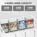Trading Card Storage Box Clear Large Card Organizer Holds 12000 Cards with Foam Inserts Blocks Display Case for TCG & Sports Cards(4-Pack)