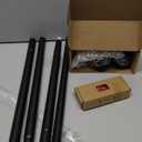 Black Curtain Rods 32 to 58 Inches (2.6-4.8ft), USFOOK 7/8 Inch Telescoping Splicing Drapery Rods for Windows 20 to 54 Inch, Decorative Translucent Finials