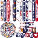 74PCS Baseball Party Favors 24PCS Baseball Slap 50PCS Baseball Stickers Bracelets Baseball Themed Party Favors Birthdays Party Decorations for Sport Game Player Kids Gifts