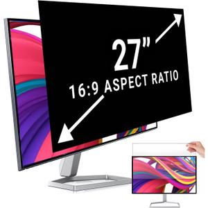 27 Inch Monitor Privacy Screen Computer Screen Privacy Filter for 16:9 Widescreen Monitors Anti-Glare Blue Light Filter Privacy Cover