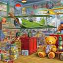 Vintage Toy Store Puzzle for Adults 1000 Piece Classic Bear and Airplane Scene Jigsaw Puzzle with Letters on Back Unique Fun Puzzle Games Gifts for Family Game Night & Home Decor(27.6" x 19.7")