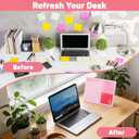 LeMotech Desktop Acrylic Dry Erase Board, 12x10 inches to-Do List Planner, Tabletop Whiteboard with Stand Office Supplies Includes 2 Markers & 1 Eraser, Pink Rose Pattern, 1 Pack