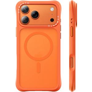 ORNARTO Magnetic for iPhone 17 Pro Max Case, 7X Military-Grade Drop Protection, Compatible with MagSafe, Slim Shockproof Translucent Matte Phone Case for iPhone 17 Pro Max 6.9", Orange