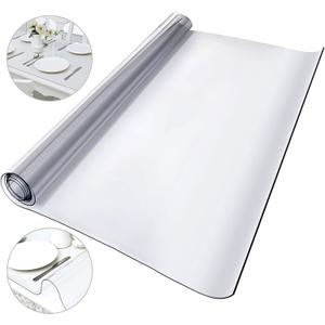 VEVOR Clear Table Cover Protector, 96 x 42 Inch 2mm Thick Clear PVC Desk Pads, Plastic Tablecloth Waterproof Desktop Protector for Writing Desk, Coffee Table, Dining Room