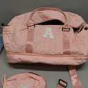 Graduation Gift for Her Women Gift-Birthday Gifts, Initial Duffle Bags with Shoe Compartment, Girls Weekender Bag,Overnight Bag for Women, Travel Bag with Makeup Bags Gift for Mom (Letter A) (Pink)